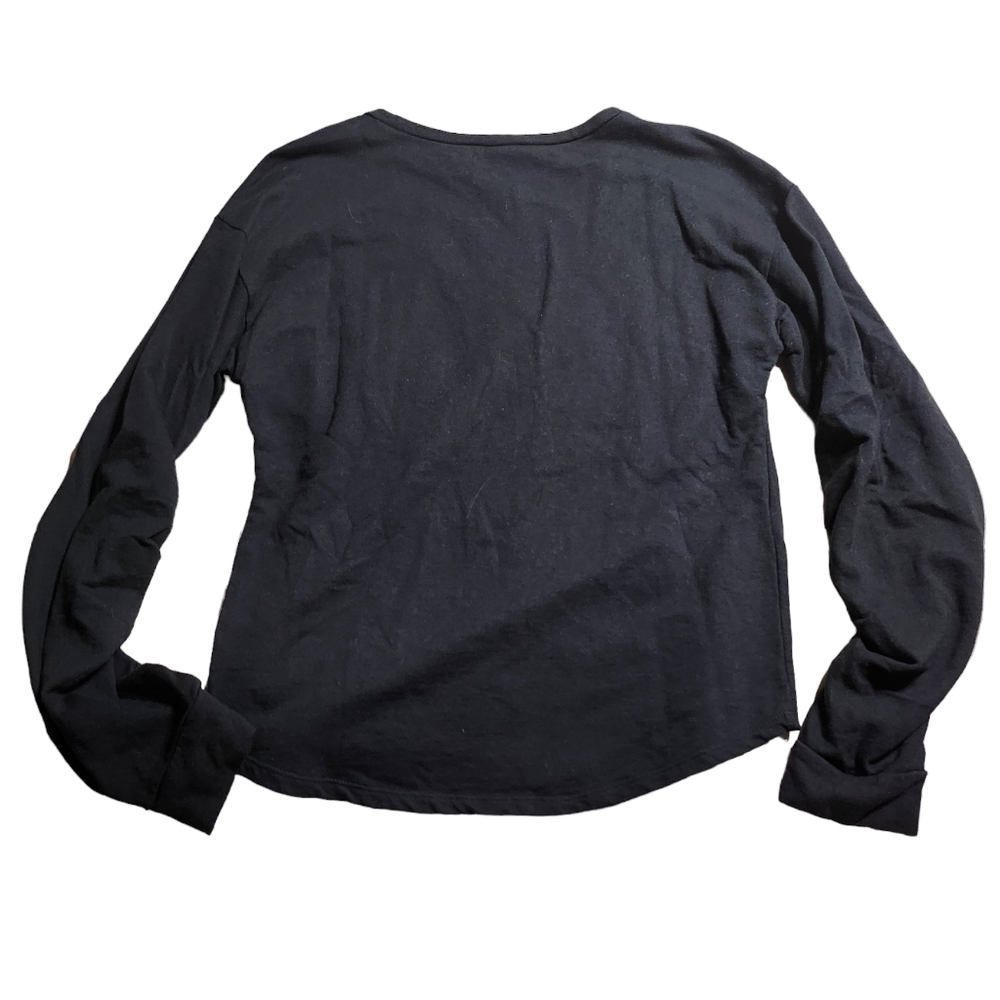 INC Women's Black w/Pearl outlined Velvet Hearts Valentine's Long-Sleeve Top SP - Picture 7 of 7